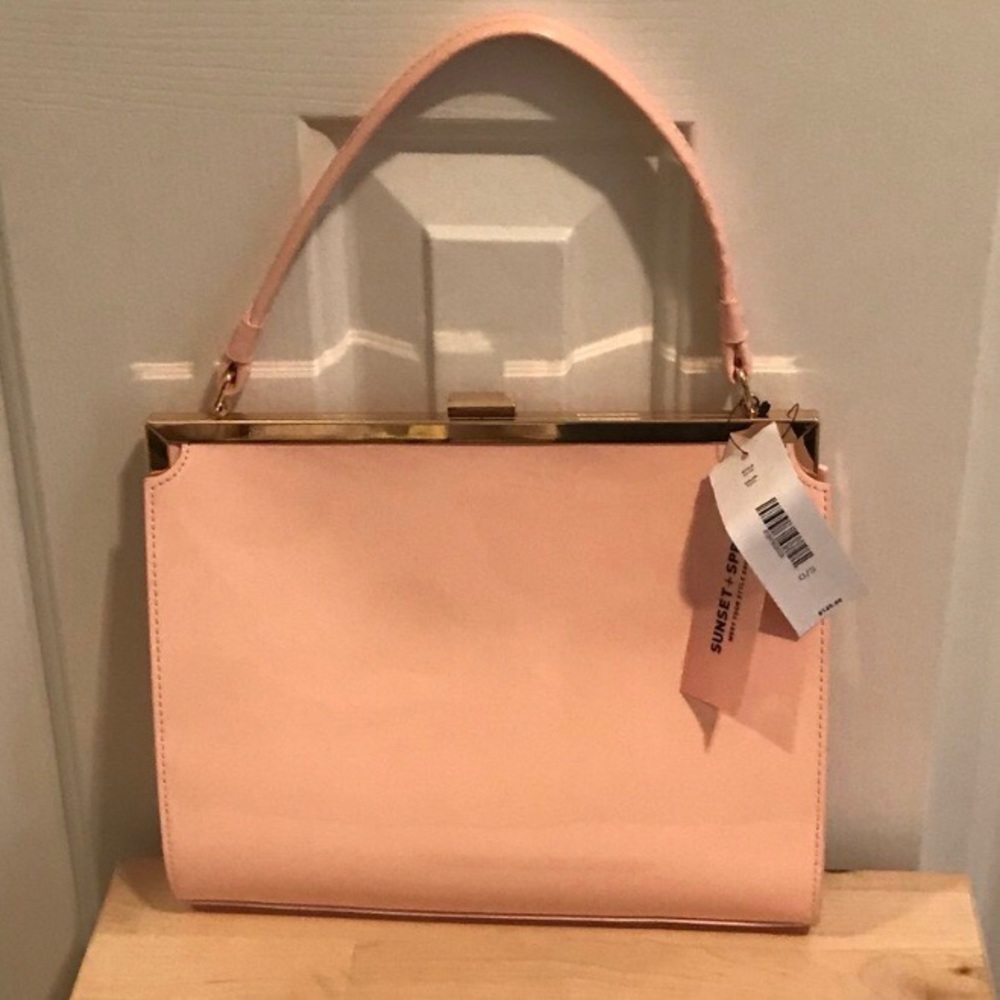 Pink Purse Handbag Retro Vintage Metal Frame Bag